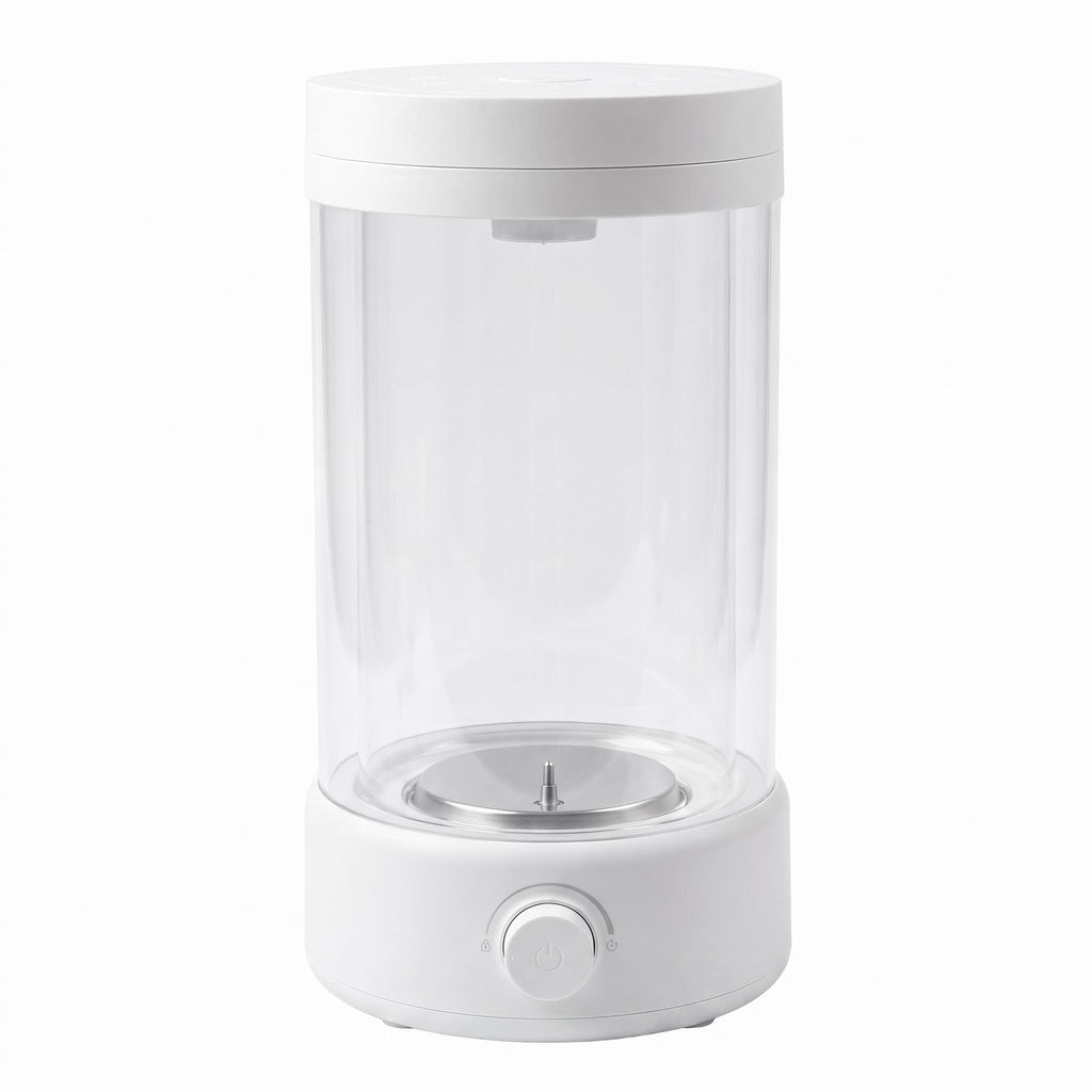 Large Capacity Transparent Cylinder Humidifier, Visible Water Tank Knob Control Cool Mist Humidifier, Adjustable Mist Output for Bedroom Office Living Room, Matte Light Grayish White