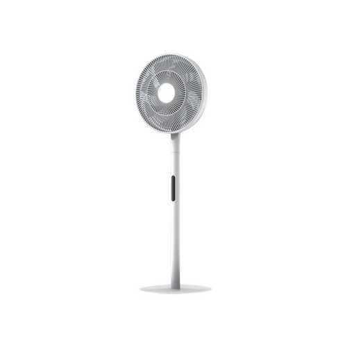 White Ultra Quiet Standing Circulation Fan, Wide Coverage Large Mesh Pedestal Fan with Hidden Control, Space-Saving Extended Upright Floor Fan for Home Office Bedroom